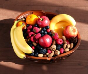 Colorful Array of Fresh Fruits and Nuts – free AI stock image
