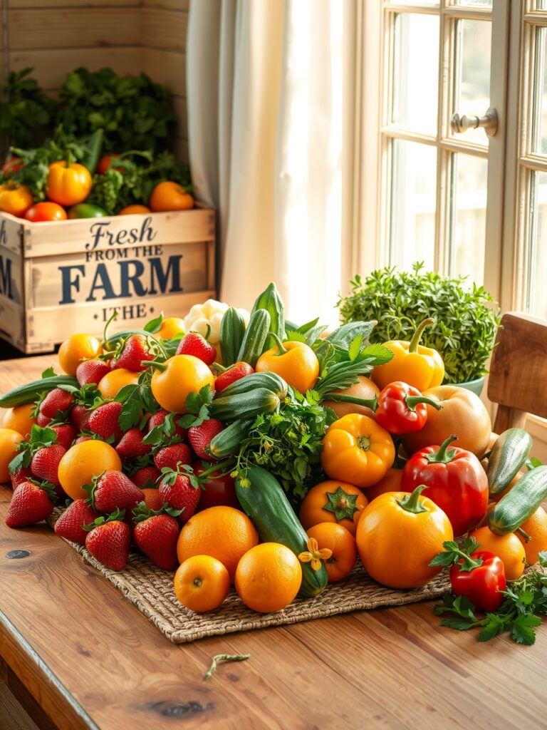 A Colorful Array of Fresh Fruits and Vegetables – free AI stock image