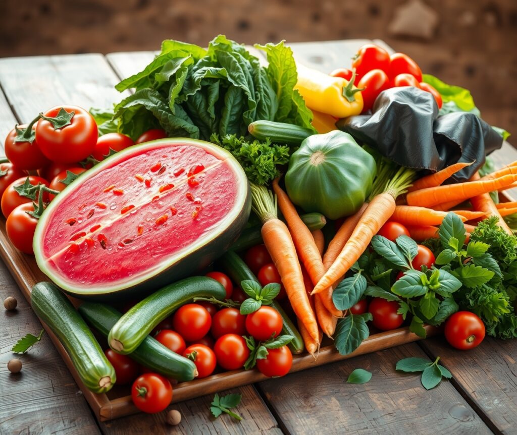 Colorful Array of Fresh Vegetables and Fruits – free AI stock image