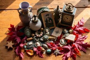 Colorful Array of Vintage Objects on Table – free AI stock image
