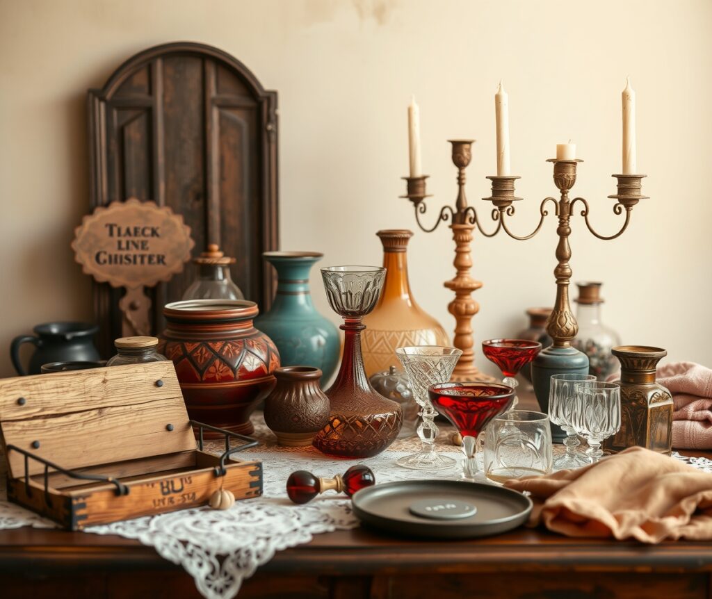 Colorful Array of Vintage Objects on Table – free AI stock image