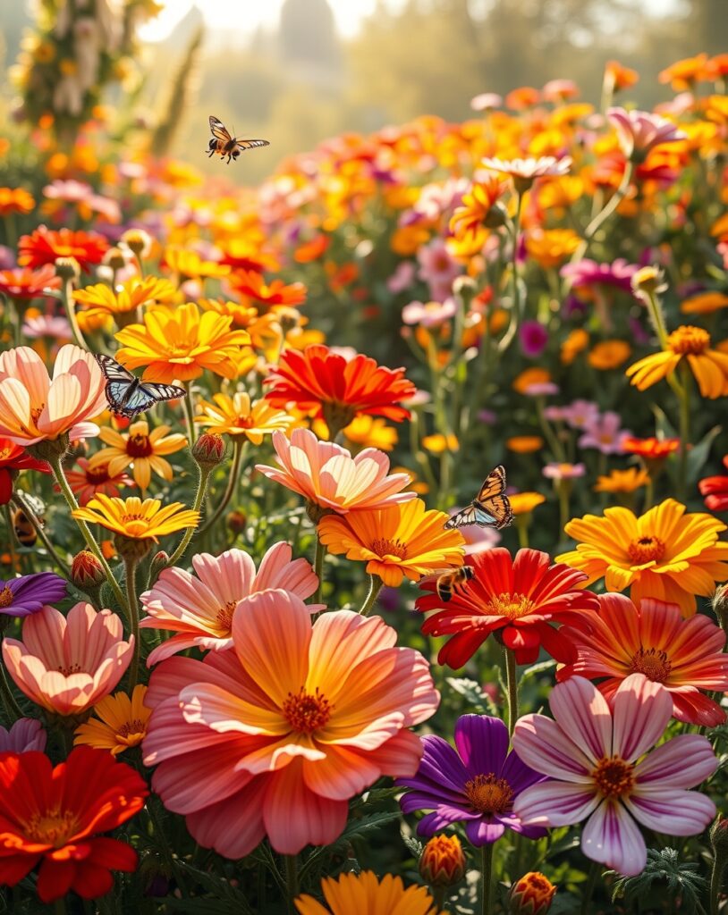 Colorful Blooming Flower Garden in Spring – free AI stock image