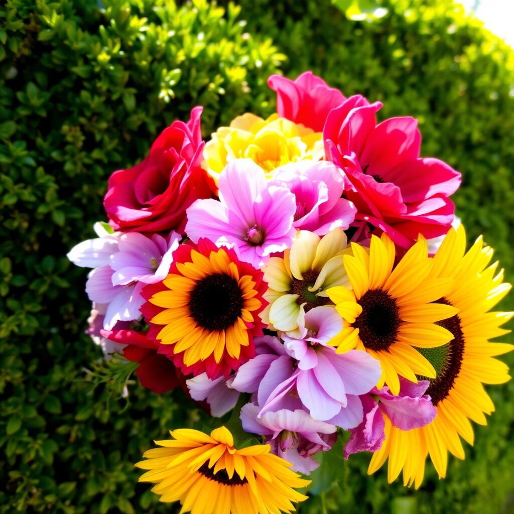 A Colorful Bouquet of Vibrant Flowers – free AI stock image