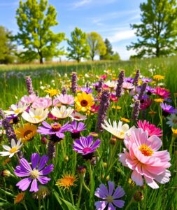 A Colorful Bouquet of Wildflowers in Bloom – free AI stock image