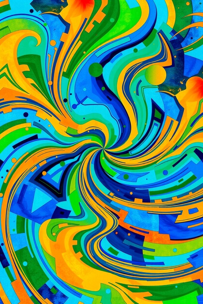 Colorful Convergence of Abstract Patterns – free AI stock image