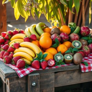 Colorful Display of Fresh Market Fruits – free AI stock image