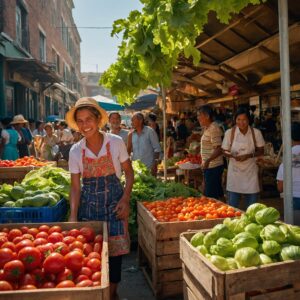 Colorful Farmers Market Bounties on Display – free AI stock image