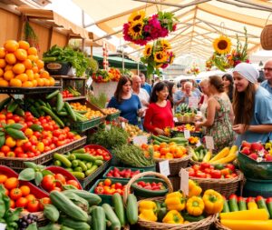 Colorful Farmer’s Market Fresh Produce – free AI stock image