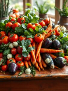 A Colorful Feast of Fresh Vegetables – free AI stock image