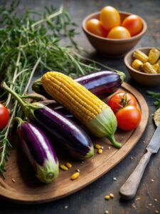 A Colorful Feast on a Rustic Table – free AI stock image