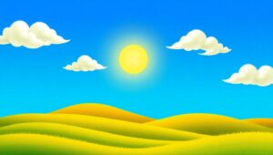 Colorful Flat Design Landscape Scene – free AI stock image