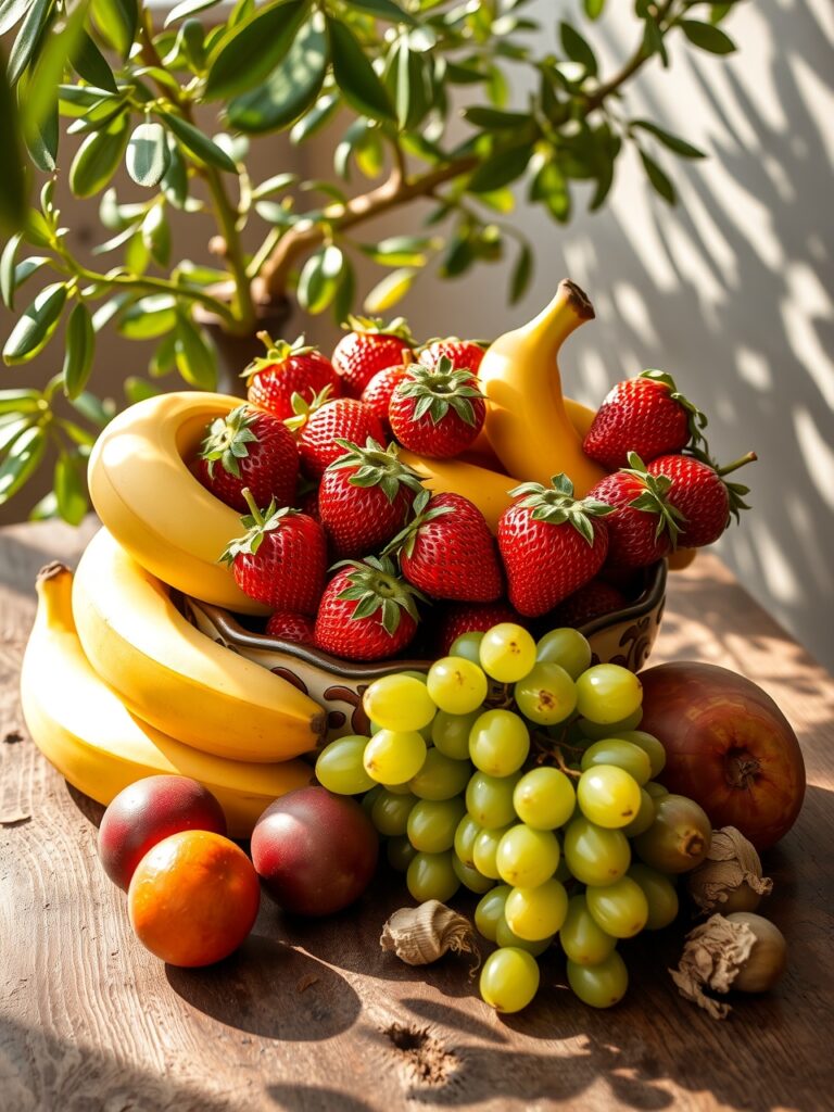 Colorful Fresh Fruits on a Wooden Table – free AI stock image
