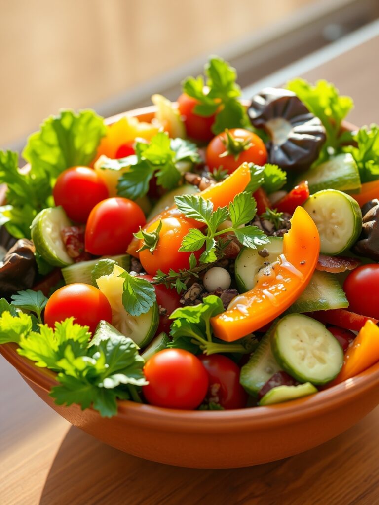 Colorful Fresh Salad Bowl with Vegetables – free AI stock image