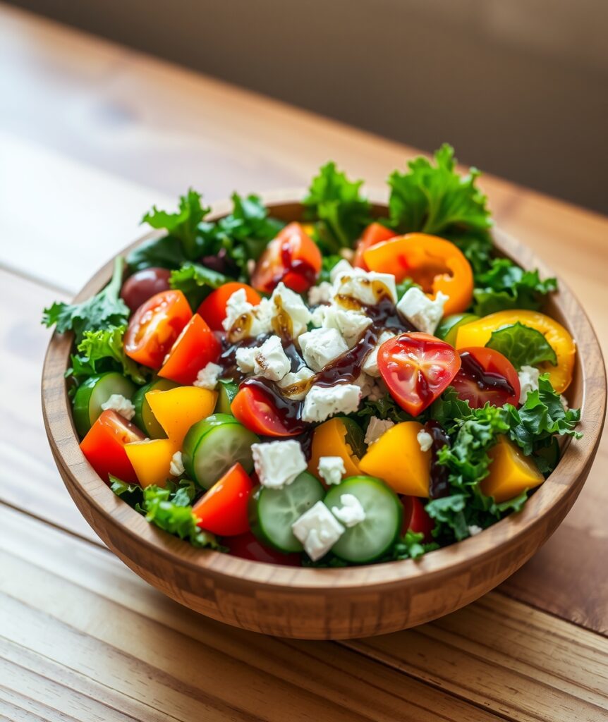 Colorful Fresh Salad with Diverse Ingredients – free AI stock image