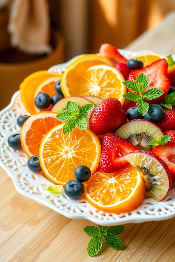 Colorful Fruit Platter with Berries and Citrus – free AI stock image