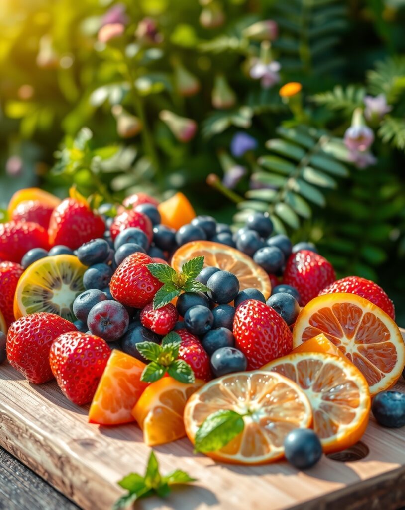 Colorful Fruit Platter with Fresh Berries – free AI stock image