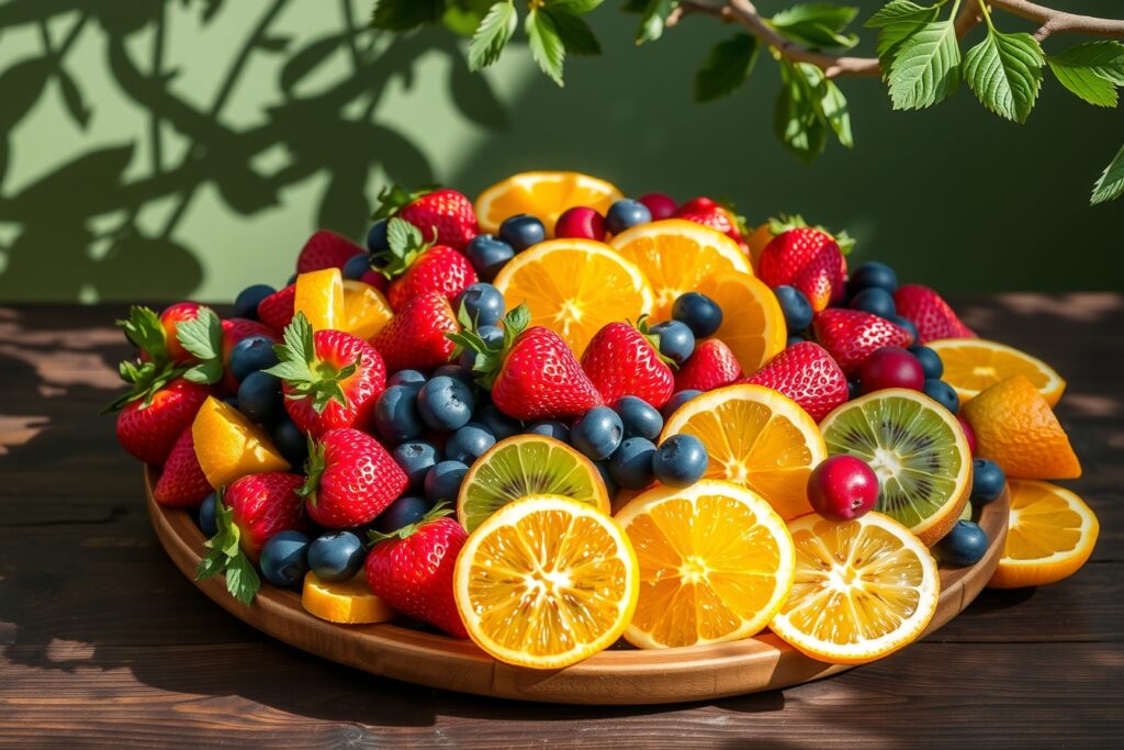 Colorful Fruit Platter with Fresh Berries – free AI stock image