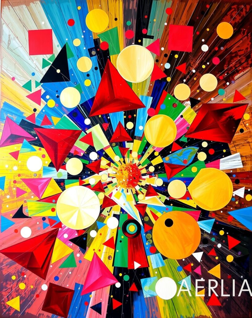 Colorful Geometric Abstractions in Motion – free AI stock image