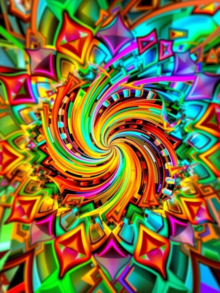Colorful Geometric Patterns in Motion – free AI stock image