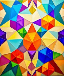 Colorful Geometric Shapes Filling the Canvas – free AI stock image