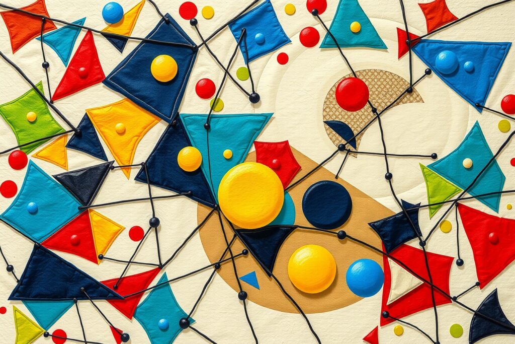 Colorful Geometric Shapes in Motion – free AI stock image