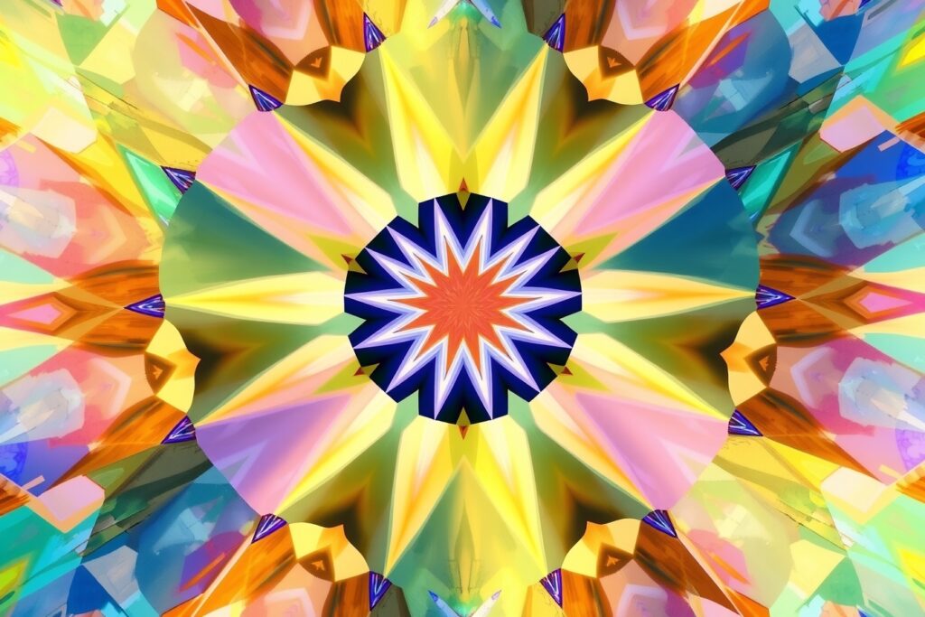Colorful Geometric Shapes Intertwined – free AI stock image