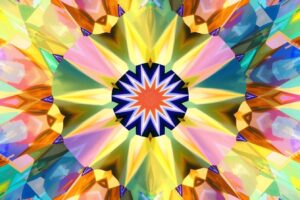 Colorful Geometric Shapes Intertwined – free AI stock image