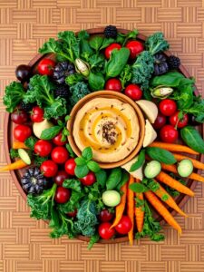Colorful Gourmet Platter of Fresh Vegetables – free AI stock image