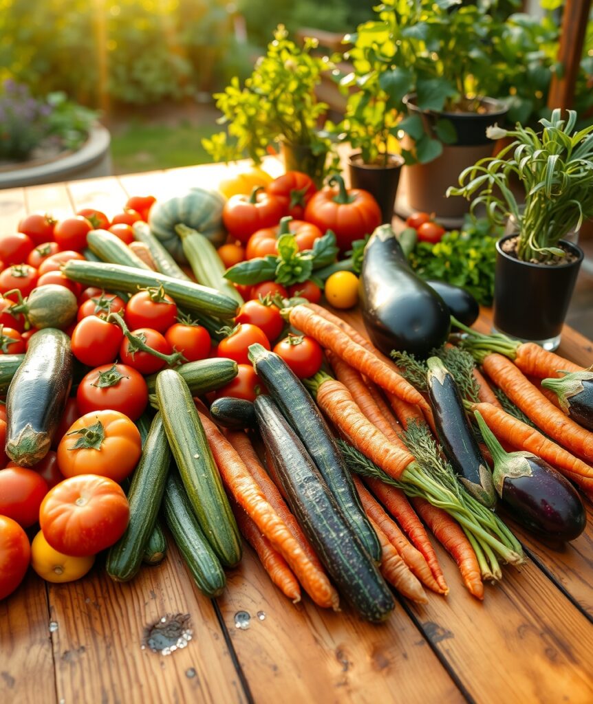 Colorful Harvest of Fresh Vegetables – free AI stock image