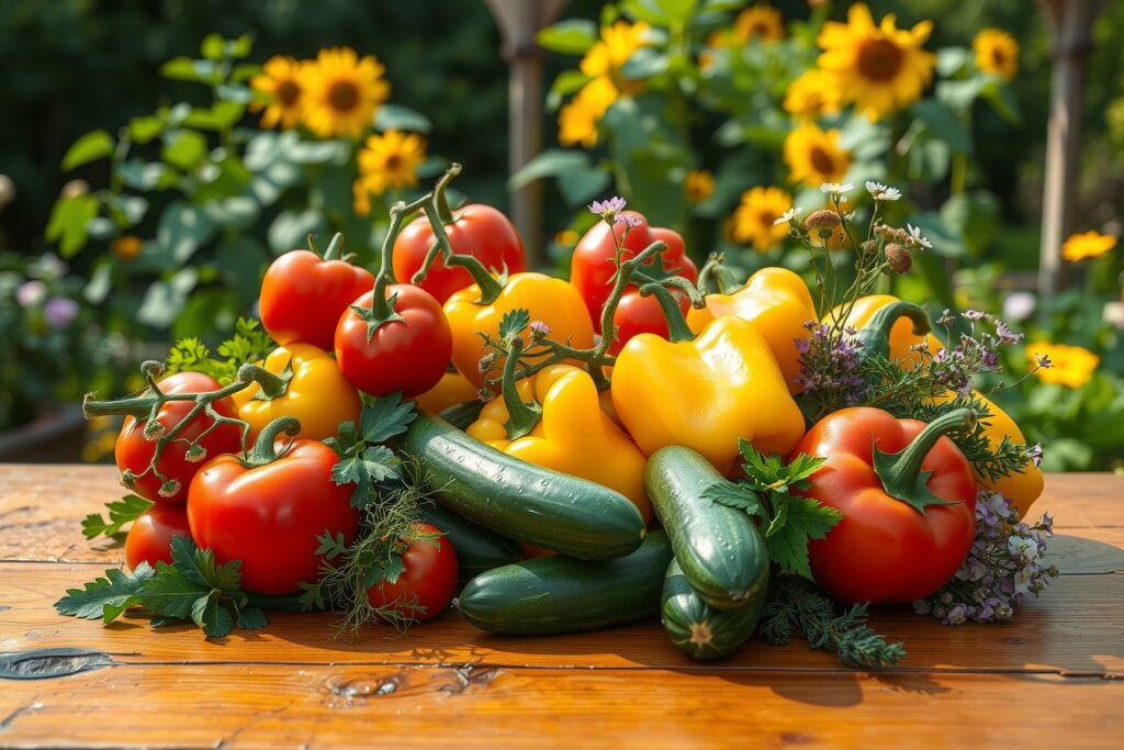 Colorful Harvest of Fresh Vegetables – free AI stock image