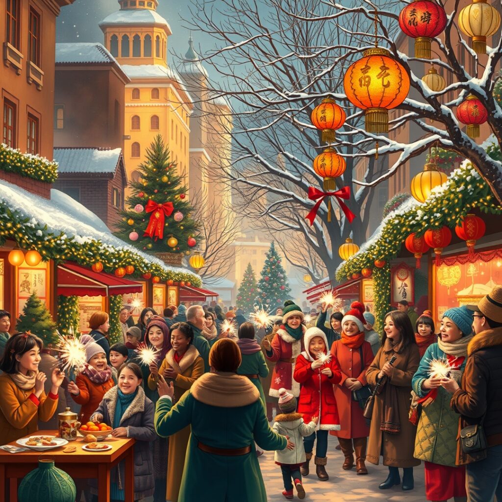 Colorful Holiday Celebrations Around the World – free AI stock image
