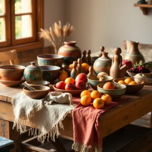 Colorful Objects on a Rustic Table – free AI stock image