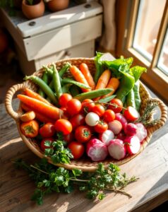 A Colorful Platter of Fresh Spring Vegetables – free AI stock image
