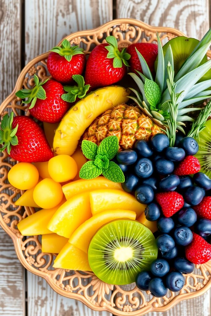 A Colorful Platter of Fresh Fruits – free AI stock image