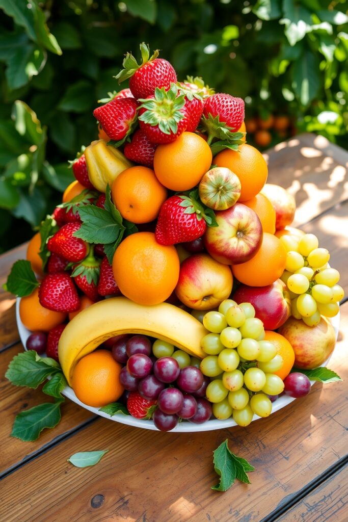 Colorful Platter of Fresh Seasonal Fruits – free AI stock image