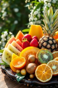 Colorful Platter of Fresh Seasonal Fruits – free AI stock image