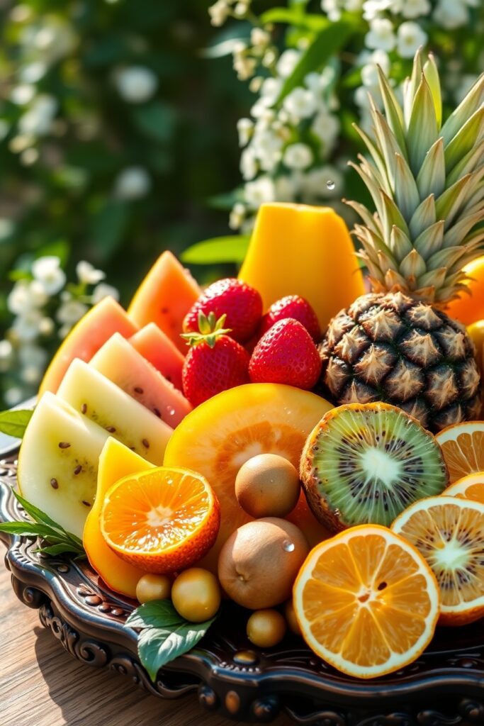 Colorful Platter of Fresh Seasonal Fruits – free AI stock image