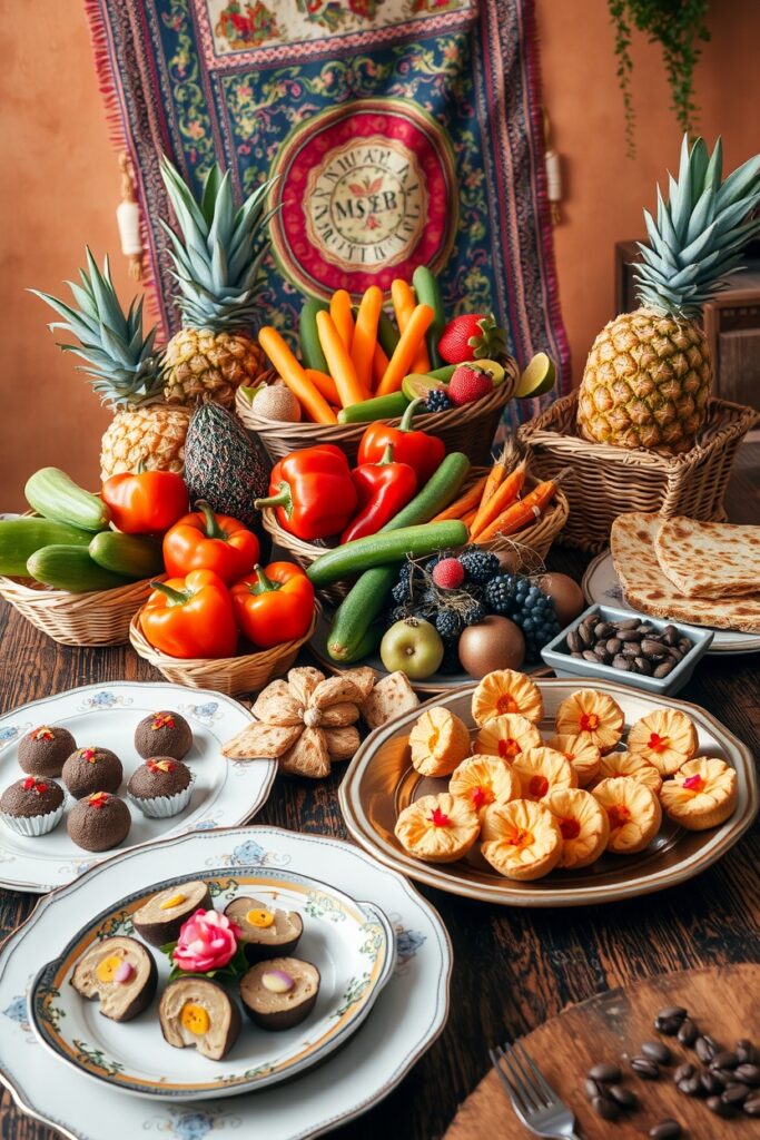 A Colorful Spread of Delicious Foods – free AI stock image