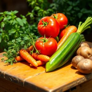 A Colorful Spread of Fresh Vegetables – free AI stock image