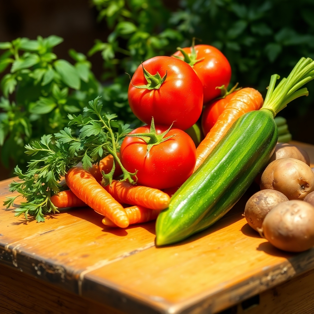 A Colorful Spread of Fresh Vegetables – free AI stock image