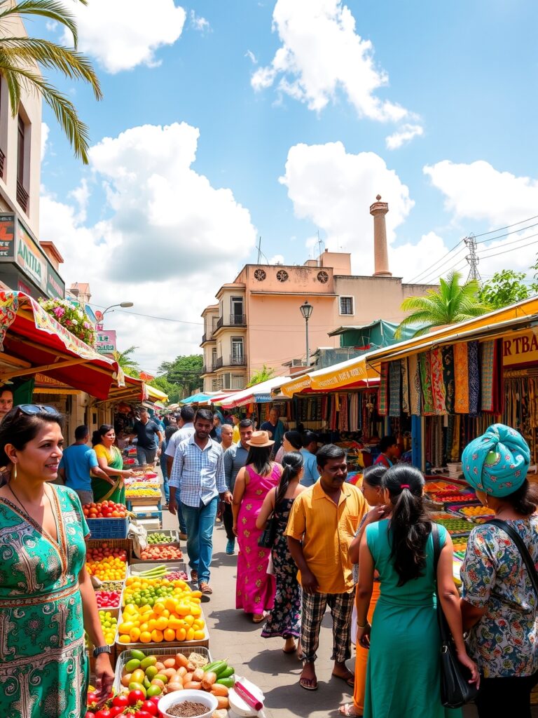 A Colorful Street Market Filled with Life – free AI stock image
