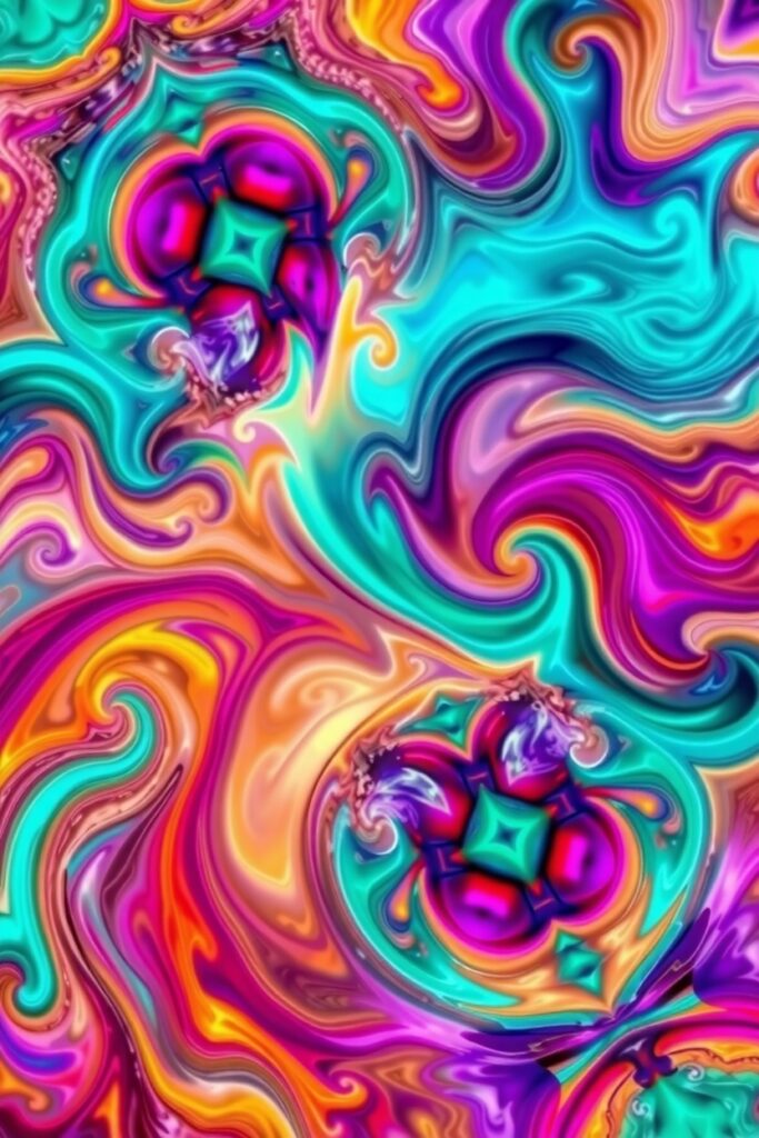Colorful Swirls and Shapes in Motion – free AI stock image