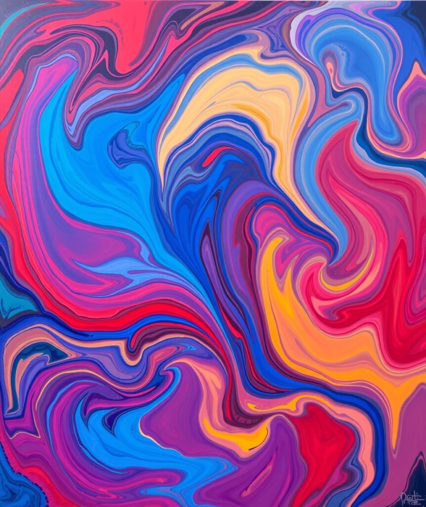 Colorful Swirls in an Abstract Universe – free AI stock image