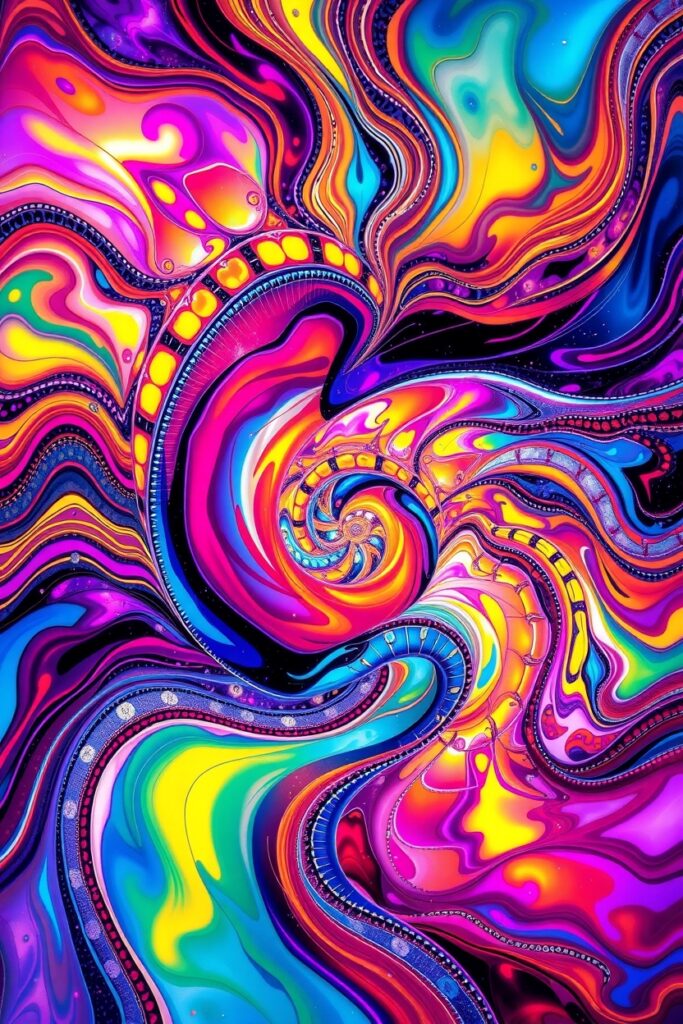 Colorful Swirls of Abstract Energy – free AI stock image