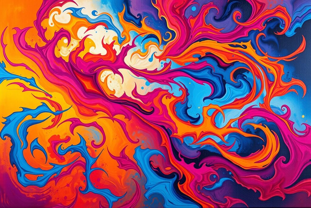 Colorful Swirls of Abstract Expression – free AI stock image
