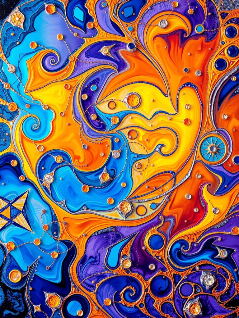 Colorful Swirls of Dynamic Motion – free AI stock image