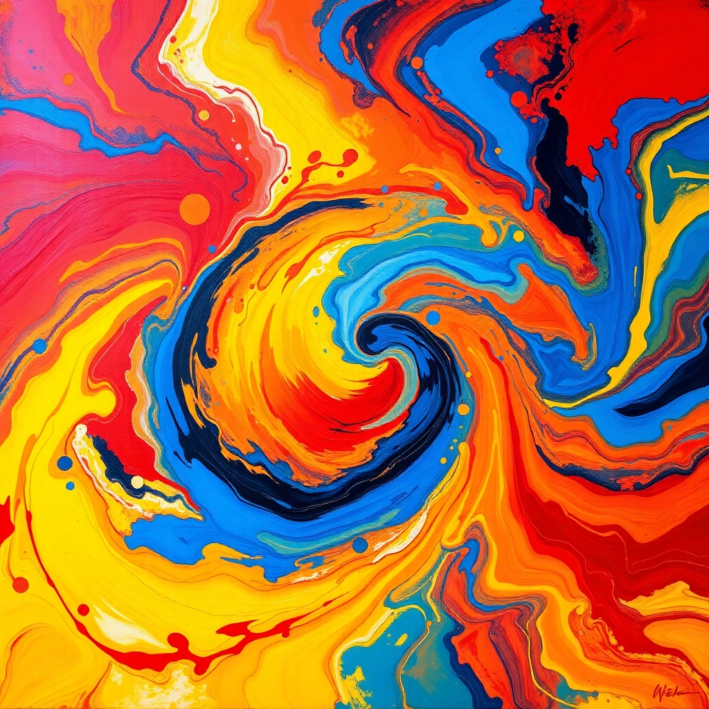Colorful Swirls of Emotion and Thought – free AI stock image