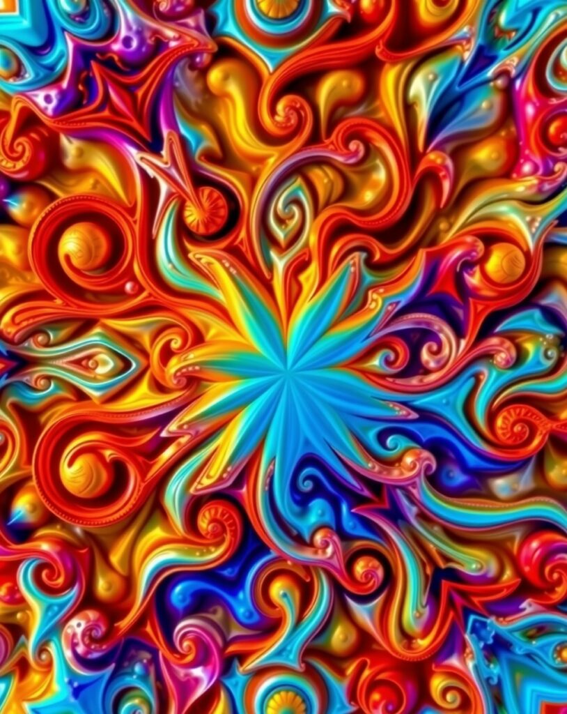 Colorful Swirls of Mixed Textures and Shapes – free AI stock image