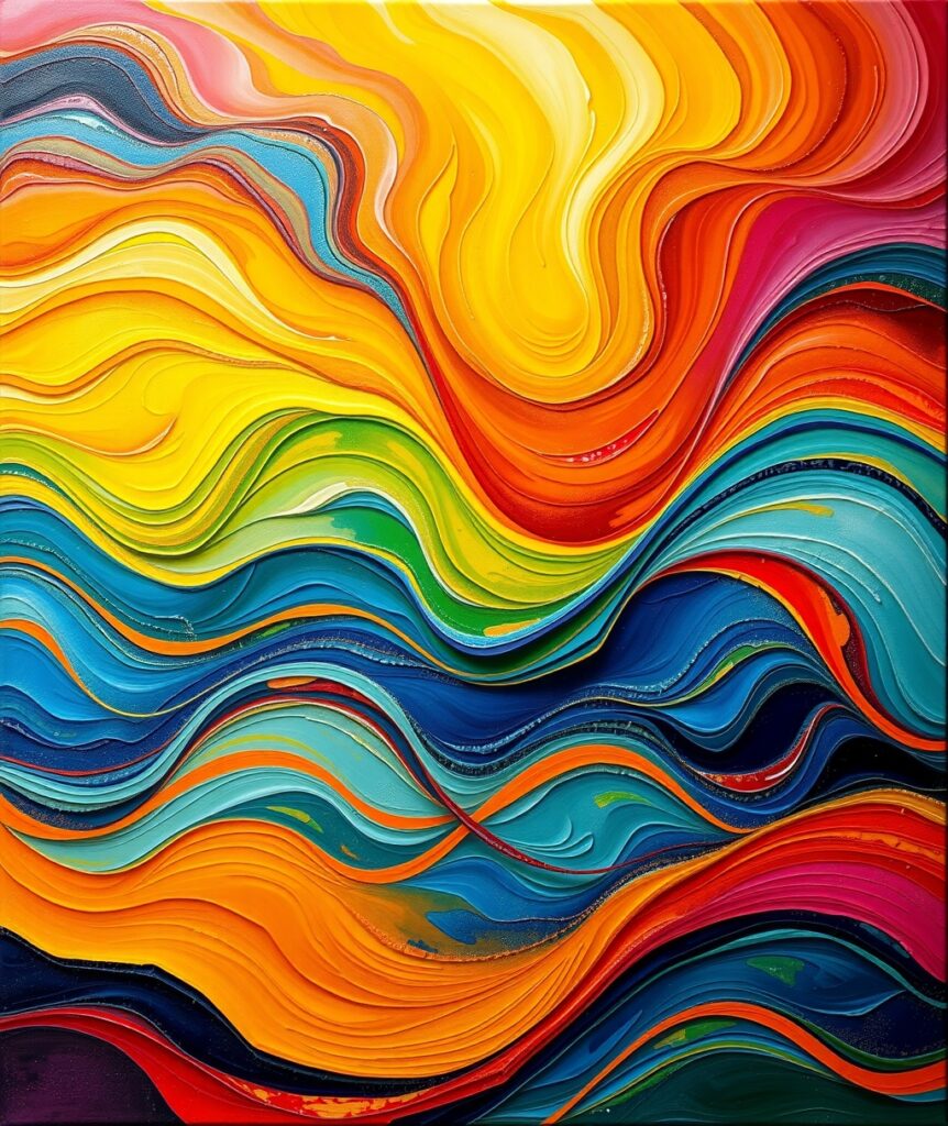 Colorful Waves of Abstract Emotion – free AI stock image