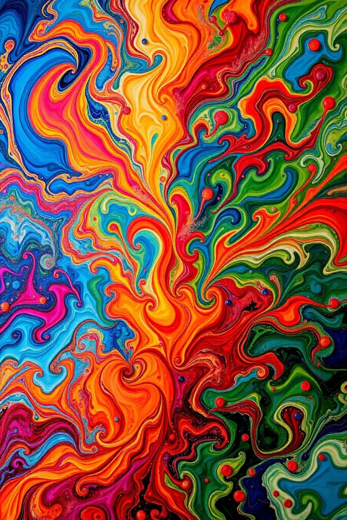 Colorful Waves of Abstract Emotion – free AI stock image
